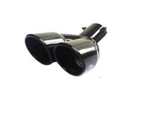 Tail Throat Tail Pipe Universal 63mm Car Exhaust Pipe Inlet Double-Barrel Rear Tip Tail Muffler Outlets Thickened Stainless Steel Accessories Dual Exhaust Pipes(Black Bend)