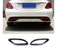 Tail Throat Trim Cover Compatible with Mercedes Benz A/B/C/E/GLC/GLS/CLA/CLS Class W205 W213 W246 W247 W177 X253, Exhaust Muffler Tailpipe Tip Modling Cover Trim Frame (Thickened_Type B_Black)