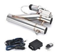Tail Throat Universal 2" 2.25'' 2.5'' 3" Double Valve Electric Exhaust Cut Out Valve Exhaust Pipe Muffler Kit With Wireless Remote Control Car End Pipe(2 Inch)