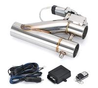 Tail Throat Universal 2" 2.25'' 2.5'' 3" Double Valve Electric Exhaust Cut Out Valve Exhaust Pipe Muffler Kit With Wireless Remote Control Car End Pipe(2.5 Inch)