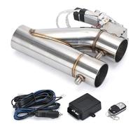 Tail Throat Universal 2" 2.25'' 2.5'' 3" Double Valve Electric Exhaust Cut Out Valve Exhaust Pipe Muffler Kit With Wireless Remote Control Car End Pipe(3 Inch)