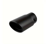 Tail Throat Universal Car Black Exhaust Tip Round Aluminum ALloy Muffler Tail Trim Rear Auto Exhaust Pipe Nozzle Silencer Pipe Inlet 63mm Car End Pipe(Black Straight)