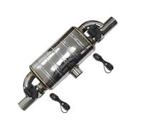Tail Throat Universal T Shape One In Two Out Car Exhaust Pipe Electric Variable Valve Mufflers Remote Control Button(76MM)