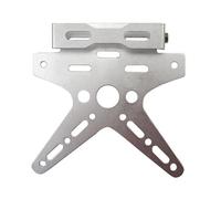 Tail Tidy Rack Universal Alloy Adjustable Motorcycle License Plate Frame Number Cover Plate Tail Light Holder(Silver)