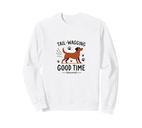 Tail-Wagging Good Time Dog Lover Paw Brush Sweatshirt, Adult Unisex, White, Medium