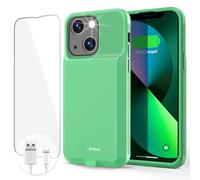tailasi Battery Case for iPhone 14/14 Pro/13/13 Pro, Charging Case Charger Real 7000mAh Rechargeable Anti-Fall Protection Ultra-Slim Extended Juice Box for iPhone 13/13Pro/14/14 Pro (6.1”) (Green)