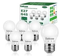 Tailcas E27 LED Bulb Cool White, 5W (45W Equivalent), 450LM Large Edison Screw Light Bulbs Daylight 6000K, No Dimmable No Flicker ES Golfball, 6 Pack