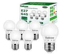 Tailcas E27 Screw Bulb 40W Equivalent, 5W ES LED Bulb Warm White 3000K, 450LM Small Edison Screw in Light Bulbs, Non Dimmable, G45 Golf Ball Energy Saving Light Bulb for Home Lamp, 6 Pack