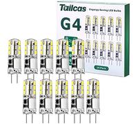 Tailcas G4 LED Bulbs, 1.5W 12V Mini Capsule Light Bulb AC/DC (20W Halogen G4 Lamp Equivalent), Bi-Pin Base JC Type Non-dimmable for Lighting Decor, Chandelier Home 10Pack (Cool White)