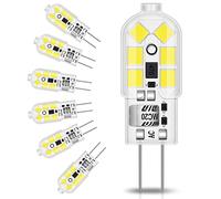 Tailcas G4 LED Light Bulbs Cool White 6000K, 1.2W 12V AC/DC, 10W Halogen Equivalent, No Flickering & Energy Saving, Bi Pin Base, Not Dimmable, Pack of 6