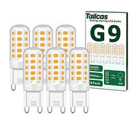 Tailcas G9 Led Light Bulbs, 5W Warm White, Equivalent to 40W-50W Halogen, 500lm 3000 Kelvin 220-240V No Flicker Non-Dimmable Energy Saving, for Home Lighting Decor 6-Pack [Energy Class E]
