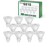 Tailcas GU10 LED Light Bulbs 7W, Cool White 6000K (50W Halogen Spotlight Equivalent) 500LM 80RA 38° Beam Angle No Flickering Non-dimmable 220-240V, for Interior Lighting, Pack of 10 [Energy Class F]