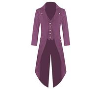 Tailcoat Long Men's Steampunk Jackets, Vintage Medieval Frock Coat Renaissance Coats Victorian Gothic Clothing Medieval Palace Long Coat Halloween Coat Carnival Party