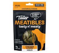 Tailer Meatibles Grain-Free Dog Nibbles - 100% Natural, High Protein Dog Treats with Collagen (1 Pack, Chicken & Cheese)