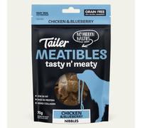 Tailer Meatibles Grain-Free Dog Nibbles - 100% Natural, High Protein Dog Treats with Collagen (1 Pack, Chicken & Blueberry)