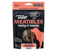 Tailer Meatibles Grain-Free Dog Nibbles - 100% Natural, High Protein Dog Treats with Collagen (1 Pack, Salmon & Wild Garlic)