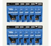 Tailer Meatibles Grain-Free Dog Nibbles - 100% Natural, High Protein Dog Treats with Collagen (10 Packs, Skin & Coat)