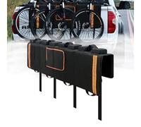 Tailgate Bike Pad for 4 Bicycles, 600D Oxford Waterproof Mountain Bike Tailgate Cover with Reflective Strips, Anti-Sway Straps & 2 Tool Pockets Tailgate Bike Rack 135 x 83 cm
