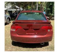 Tailgate Wing For Civic 2006-2011 Sedan 4 DR SI Style Painted Rear Trunk Spoiler With 3rd Brake LED Light(Red)