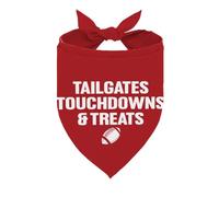 Tailgates Touchdown & Treats Dog Bandana, Funny Pet Triangle Scarf for Football Game Day Accessory, Sports Neckerchief for Small Medium Dogs