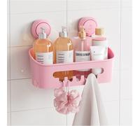 TAILI Bathroom Shelf Suction Shower Caddy Shower Storage No Drilling Heavy Duty Suction Pads Removable Bathroom Storage Accessory Kitchen for Shampoo Toiletries Kitchen Accessories, Pink