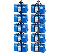 TAILI Extra Large Moving Bags, 10 Pack Heavy Duty Totes For Storage with Visible Window, Wrap Around Handles, Storage Bags for Space Saving Moving Storage, Alternative to Moving Boxes…