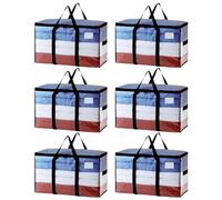 TAILI Extra Large Moving Bags, 6 Pack Clear Heavy Duty Totes, Wrap Around Handles,Storage Bags for Clothes Bedding Camping Space Saving,Alternative to Moving Boxes