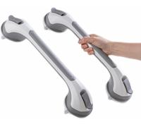 TAILI Grab Bars for Bathtubs and Showers 2 Pack Suction Grab Bar, Heavy Duty Shower Handle Removable Bath Handrails for Seniors and Elderly, Bathroom Safety Grip No Drilling Waterproof,Grey