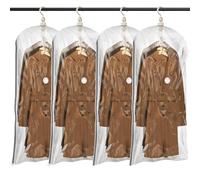 TAILI Hanging Vacuum Storage Bags, Vacuum Storage Bags for Coats, 4 Jumbo | Reusable Space Saver Bags Vacuum Compression Storage for Winter Coats Wardrobe Coats Suits & Dresses Garment 5-Ring Hangers