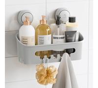 TAILI Shower Caddy Suction Cup, Heavy Duty Bathroom Organizer, Removable Shelves for Inside Shower, Shampoo, Waterproof Suction Plastic Storage for Bathroom Accessories Holder, Gray