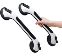 TAILI Shower Grab Bar 2 Pack Suction Grab Bars for Bathtubs and Showers, Heavy Duty Shower Handle Removable Shower Handrails for Seniors and Elderly, Bathroom Safety Grip No Drilling Waterproof, Black