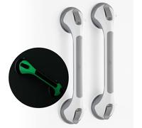 TAILI Shower Grab Bar Glow in The Dark, 2 Pack 16.8 in Grab Bars for Bathtubs and Showers,Shower Handles Shower Rails for Seniors and Elderly,Bathroom Safety Grip Removable No Drilling Waterproof Grey