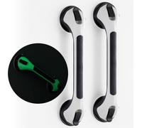TAILI Shower Grab Bar Glow in The Dark, 2 Pack 16.8 in Grab Bars for Bathtubs and Showers, Shower Handle Shower Rail for Seniors and Elderly,Bathroom Safety Grip Removable No Drilling Waterproof Black