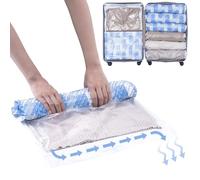 TAILI Small Vacuum Bags for Clothes Travel 12 Pack Vacuum Storage Bags 70 X 45 CM, 60 X 40 CM Reusable Saves 80% of Storage Space Saver for Clothes, Bedding, Moving, Blue