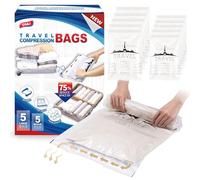 TAILI Small Vacuum Bags for Clothes Travel Vacuum Storage Bags 10 Pack Combo 5L, 5M Reusable Saves 80% of Storage Space Saver for Clothes, Bedding, Travel, Moving
