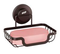 TAILI Soap Dish for Shower, Max Hold 5 KG Suction Soap Holder for Bathroom, Bathtub, Wall Mounted, Waterproof, Drill-Free, Removable Metal Shower Organizer, Stainless Steel Sponge Sink Holder, Brown