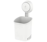 TAILI Suction Cup Toothbrush Holder Wall Mounted, Power Lock Bathroom Shower Organizer for Electric Toothbrushes, Toothpaste, Shaver, Razor and Makeup Brush, No Drill or Nail Needed - White