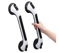 TAILI Suction Grab Rails for Bathroom 2 Pack, 43 CM Suction Handles for Shower, MAX Hold 110 KG Bath Safety Grab Rail for Elderly, Senior, Disabled, No Drilling Handle, Disability Aids - Black