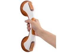 TAILI Suction Grab Rails for Bathroom, 31 CM Suction Handles for Shower, MAX Hold 110 KG Bath Safety Grab Rail for Elderly, Senior, Disabled, Strong Handle, No Drilling, Disability Aids - Woodgrain