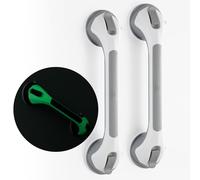 TAILI Suction Grab Rails for Bathroom Glow in The Dark, 2 Pack Suction Handles for Shower 43 CM, MAX Hold 110 KG Bath Safety Grab Rail for Elderly, Senior, Disabled, Disability Aids Bars - Grey
