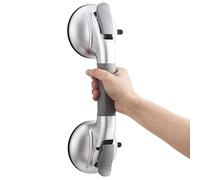 TAILI Suction Grab Rails for Bathroom, Shower Handles for Elderly, Maximum 150 KG, Shower Grab Bars with Upgraded Rubber Suction Cups, Removable & Waterpoof Safety Grip for Seniors, Silver