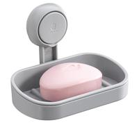 TAILI Suction Soap Dish for Shower, Max Hold 3 KG Shower Soap Holder for Bathroom, Wall Mounted Sponge Tray, Drill-Free, Removable Bathtub Organizer, Waterproof, Plastic Sink Holder Suction Cup, Grey
