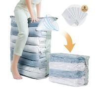 TAILI Vacuum Storage Bags 8 Pack, Space Saver, Jumbo Cube (31x40x15 Inch), Extra Large Vacuum Bags for Comforters Blankets Bedding Duvet,Easy Compression,Closet Organizers