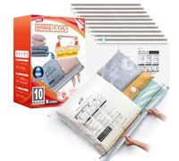 TAILI Vacuum Storage Bags With Long Side Zip 10 Pack 100 x 70 CM Extra Large Vacuum Bags for Clothes, Duvets, Bedding, Travel Vacuum Compression Zipper Storage Reusable Space Saver