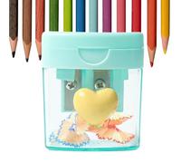Taille-crayon Portatif Avec Couvercle Double Trou | Pratique Et Léger Pour Crayons De Makeup, École, Art, Dessin, Salle De Classe, Maison, Bureau, Jardin D'