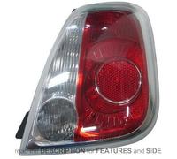 Taillight Fiat 500 2007-2015 Left Side White-Red Cabrio