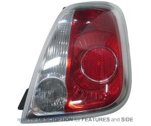 Taillight Fiat 500 2007-2015 Left Side White-Red Cabrio