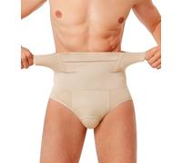 TAILONG Men Shapewear Tummy Control Shorts Slimming Body Shaper Compression Underwear Belly Girdle Briefs Boxer, Beige, L