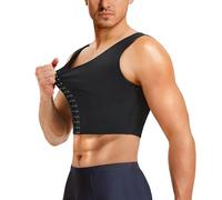 TAILONG Mens Compression Corset Vest Hide Gynecomastia Chest Binder Tank Top Faja para Hombre, Black, S