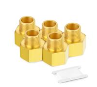 TAILONZ 5Pcs Brass Hex Reducing Bushing 3/8" BSP Female x 1/8" Male